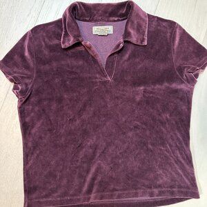 Vintage Abercrombie Cherry Cola y2k Velour Baby Polo M